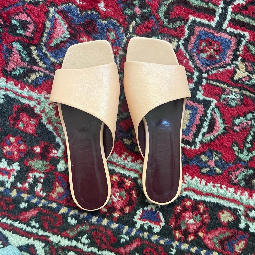 STAUD Beige Leather Flats